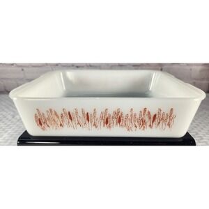 Vintage Proctor Silex Casserole Slow Cook Dish #14 Wheat Pattern Milk Glass Deco